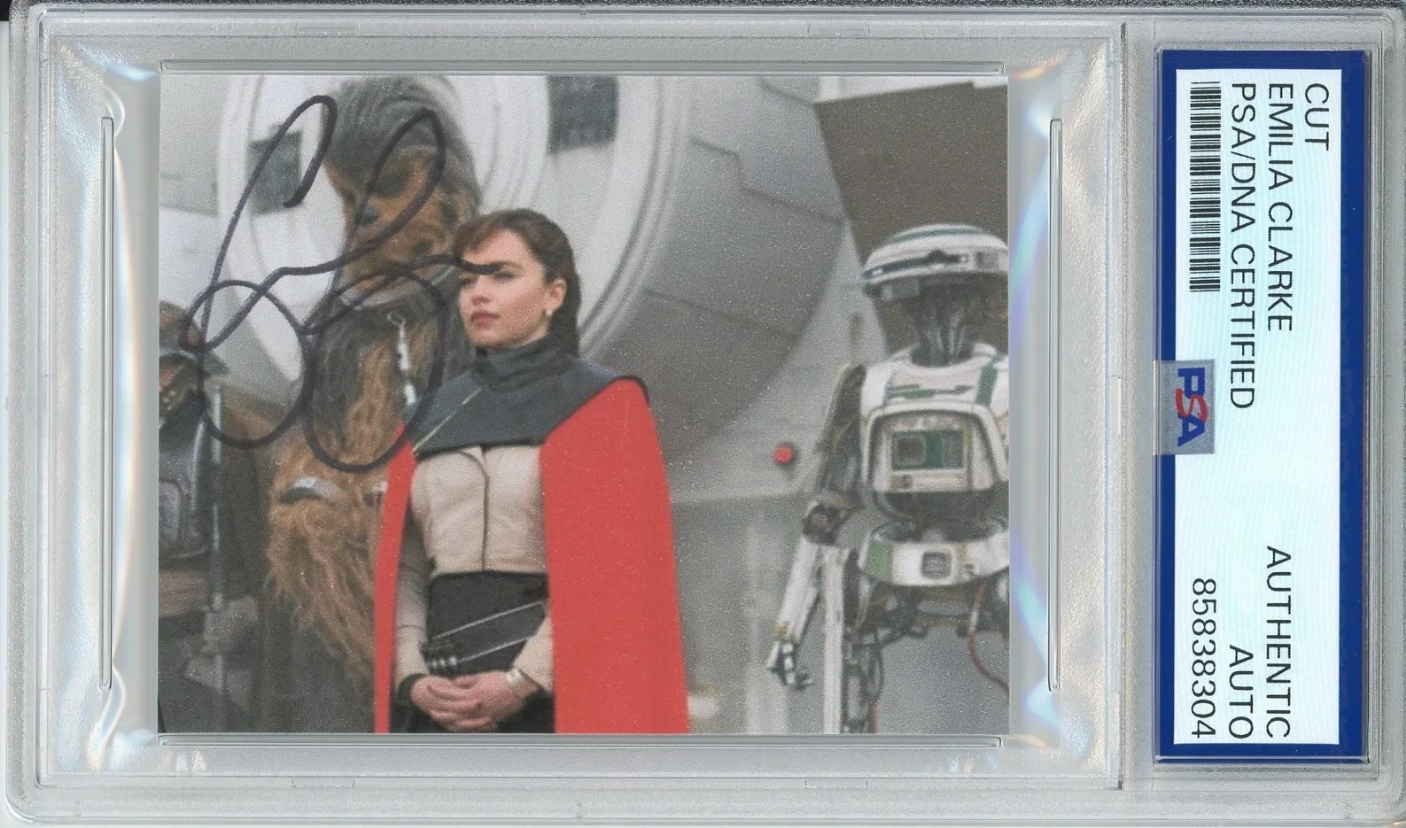 Emilia Clarke — EMILIA CLARKE STAR WARS QI’RA AUTOGRAPH PSA DNA AUTHENTIC COA SIGNED PICTURE CUT