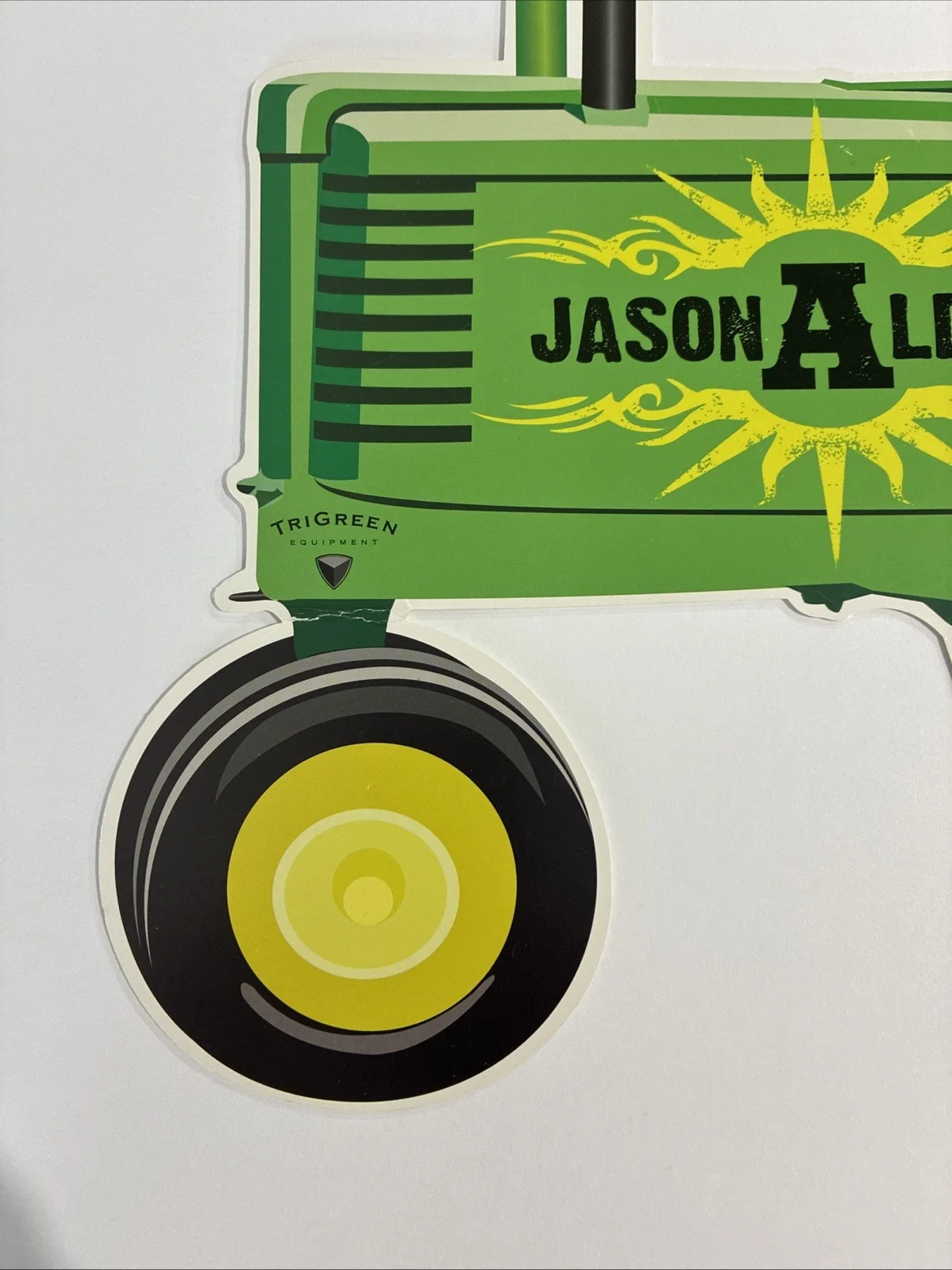 Jason Aldean — JASON ALDEAN SIGNED AUTOGRAPH BIG GREEN/yellow J Deere Colors TRACTOR CUT-OUT, изображение 4