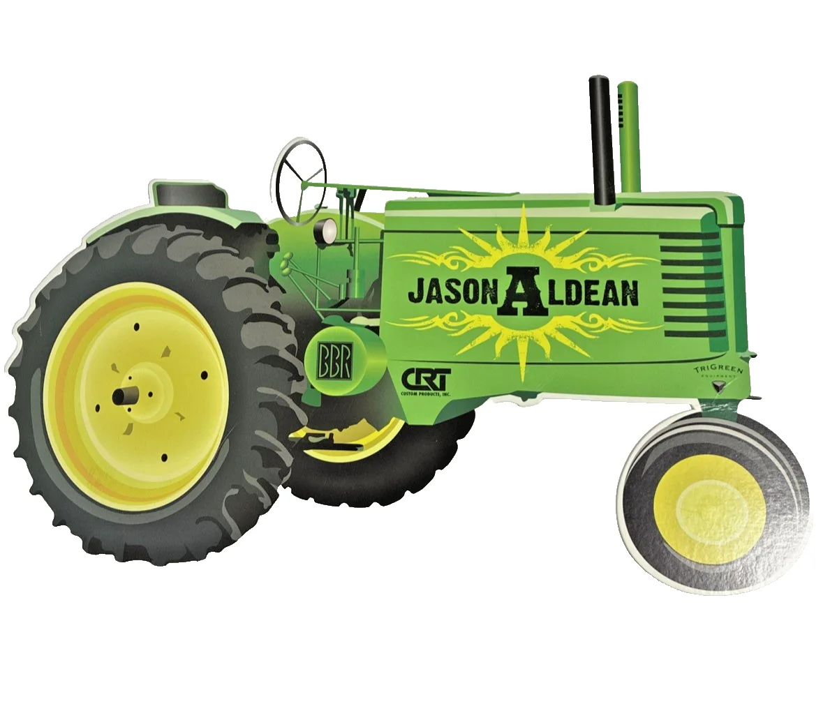 Jason Aldean — JASON ALDEAN SIGNED AUTOGRAPH BIG GREEN/yellow J Deere Colors TRACTOR CUT-OUT, изображение 5
