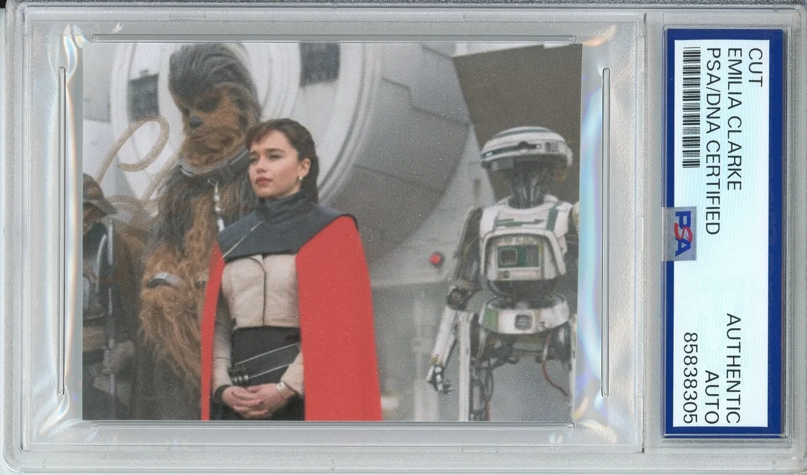 Emilia Clarke — EMILIA CLARKE STAR WARS QI’RA AUTOGRAPH PSA DNA CERTIFIED COA SIGNED PICTURE CUT
