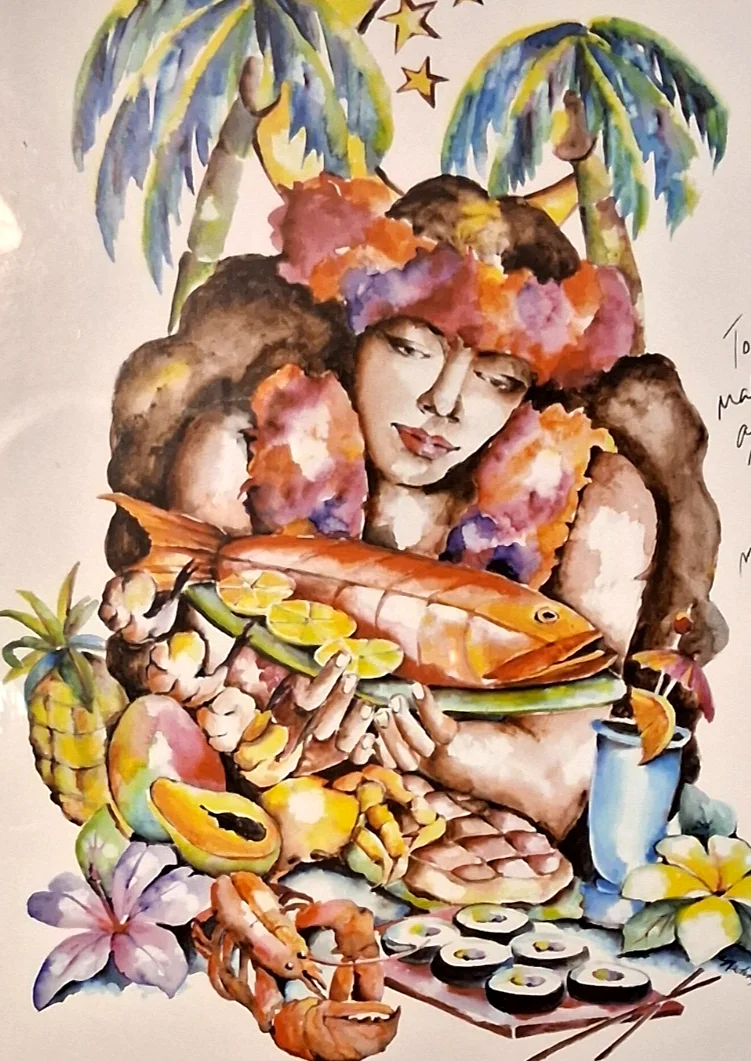 Vintage Framed Signed Poster Taste of Lahaina & The Best of Island Music, изображение 2