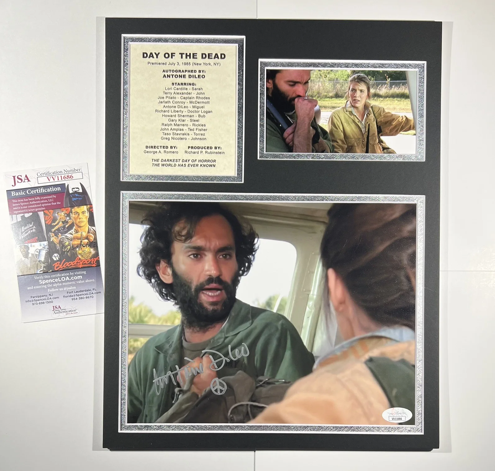 Leonard Lies — Antone Tim DiLeo DAY OF THE DEAD 1985 Autograph Photo Display 11x14 ROMERO #2