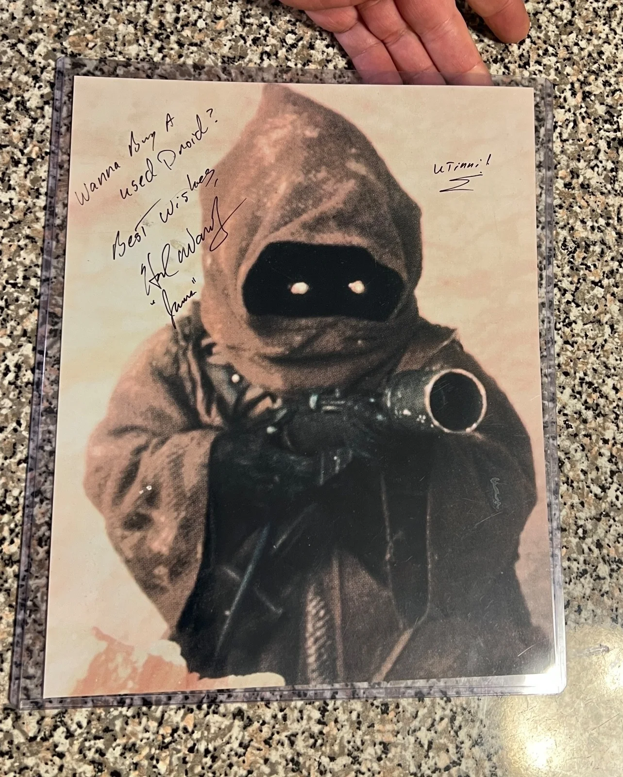 Star Wars Jawa 8 x 10 photo signed by Hal Wamsley - Utinni!, изображение 2