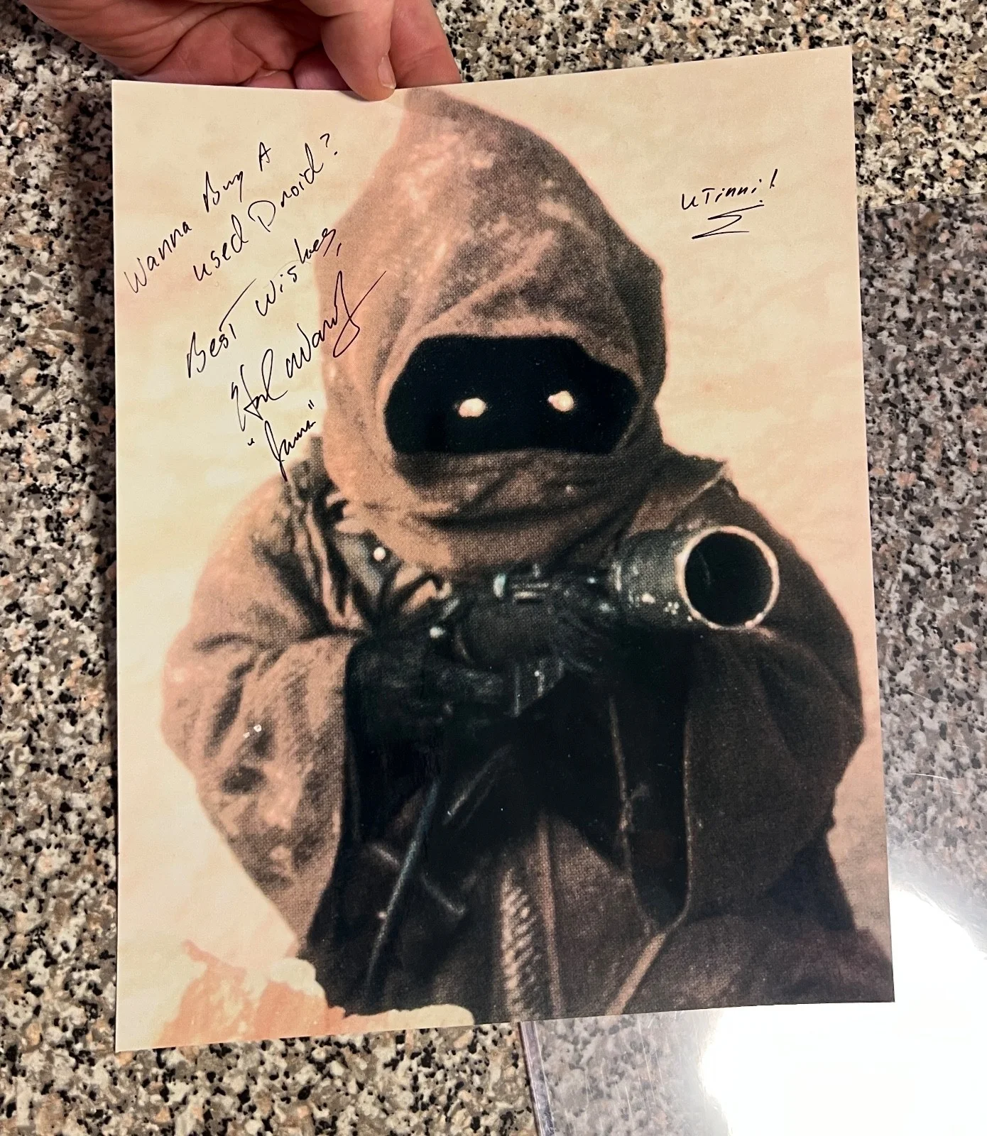 Star Wars Jawa 8 x 10 photo signed by Hal Wamsley - Utinni!, изображение 4