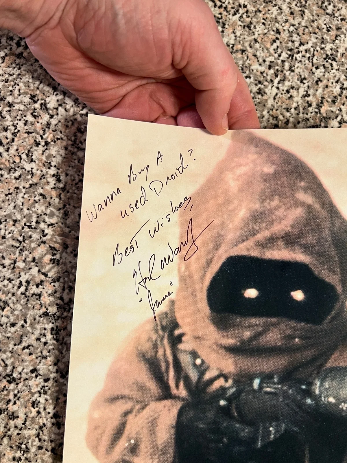 Star Wars Jawa 8 x 10 photo signed by Hal Wamsley - Utinni!, изображение 5