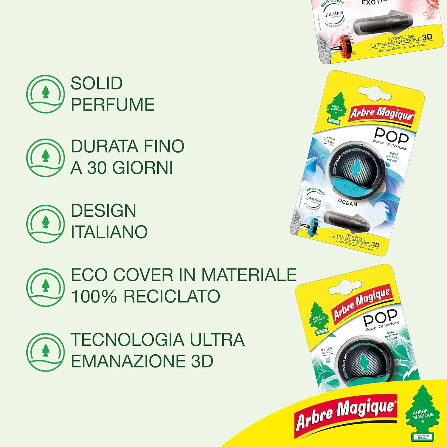 POP, Profumatore Auto Solido, Fragranza Ocean, Profumazione Delicata E Fresca, D, image 2