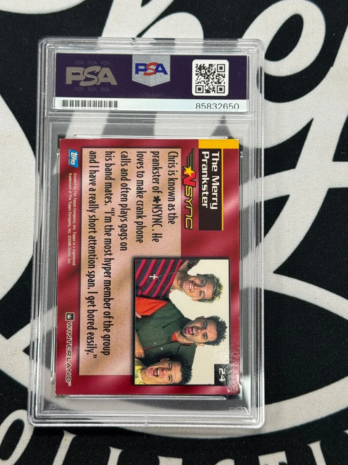 2000 Topps Chris Kirkpatrick NSYNC card #24 signed Autographed Auto PSA, image 2