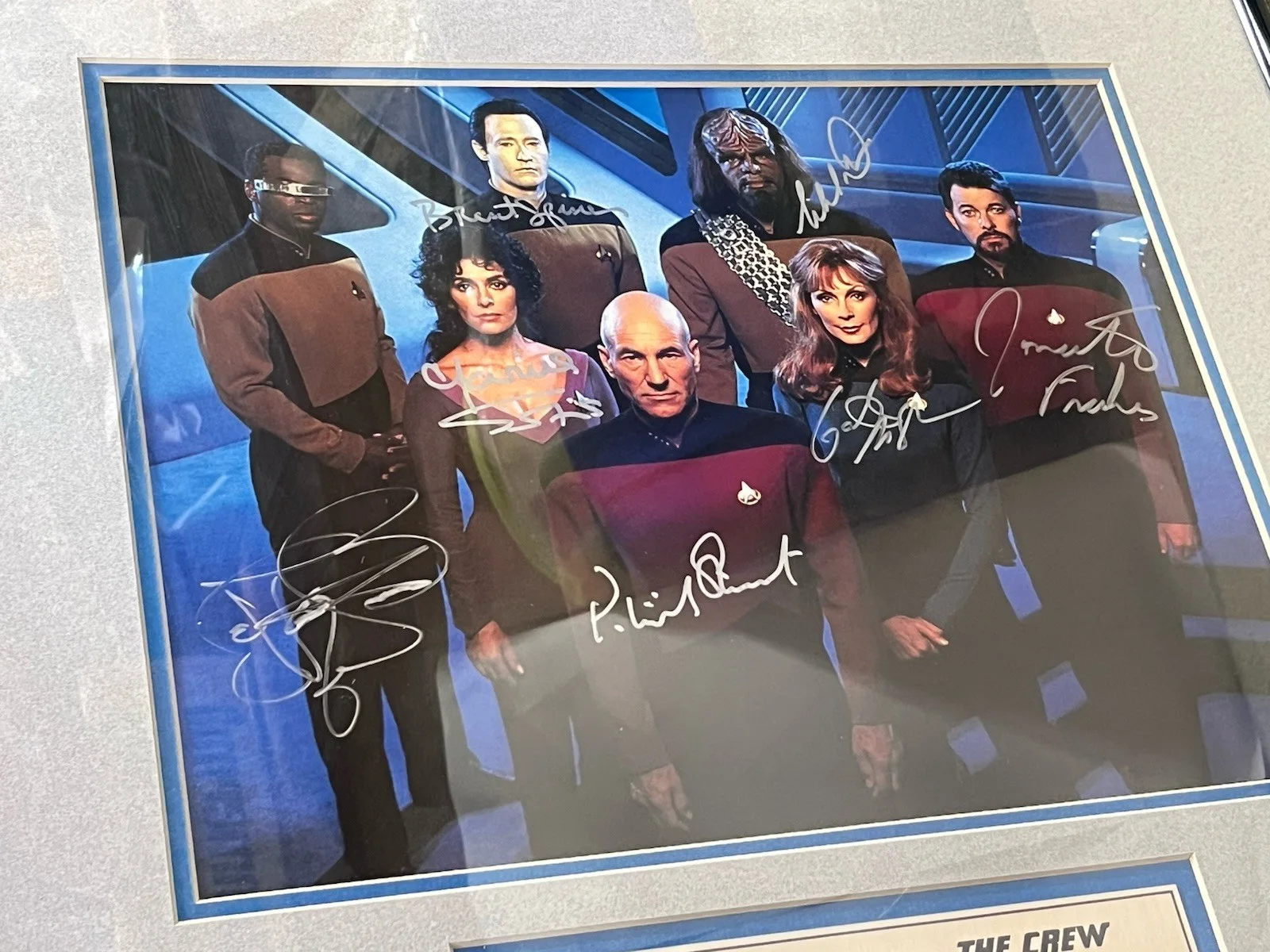 20” Star Trek Next Gen All 7 Crew Signed Framed Photo COA #1158/2500 Mint Autos, изображение 4