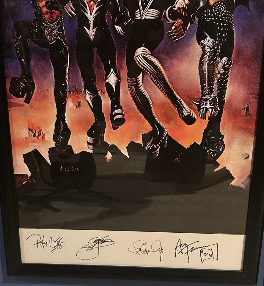 KISS FULLY SIGNED DESTROYER POSTER/ LITHOGRAPH X4 BECKETT FULL COA, image 2