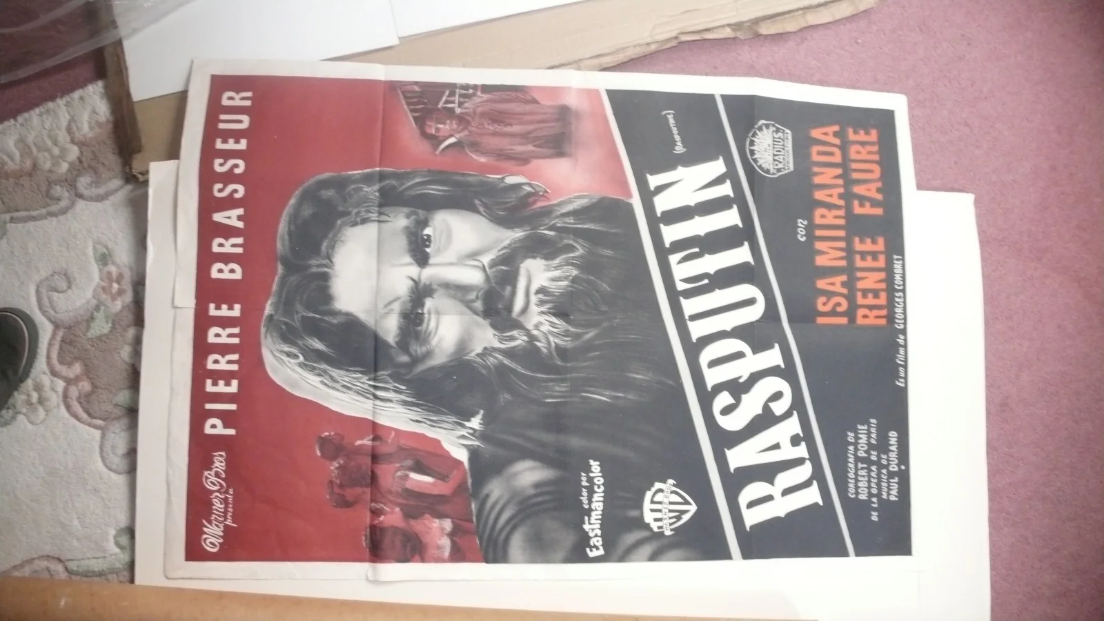 RASPUTIN POSTER Argentina 110 x 70 cm - Folded 1954 Raspoutine Brasseur Combret, image 2