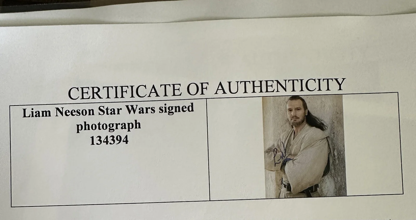 Liam Neeson Signed Autographed 8x10 Star Wars Qui-Gon Jinn Photo With COA, image 2