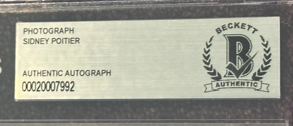 SIDNEY POITIER — SIDNEY POITIER Signed 8 X 10 PHOTO Beckett Encapsulated w/ Inscription, изображение 3