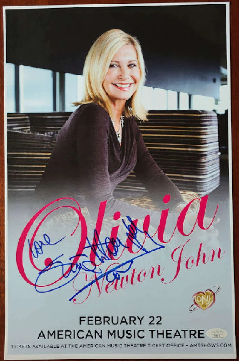 Olivia Newton John — Olivia Newton John JSA Coa Signed Concert Poster Photo Autograph