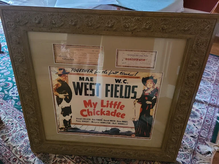 WC Fields Mae West — WC Fields Mae West JSA Loa Signed Dual Check Display Framed 35x34 Museum Quality, image 4