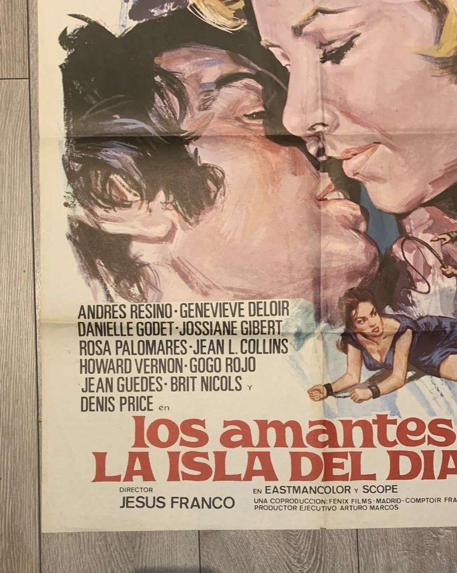 DEVIL'S ISLAND LOVERS 1974 JESS FRANCO ORIGINAL SPANISH ONE SHEET, image 5