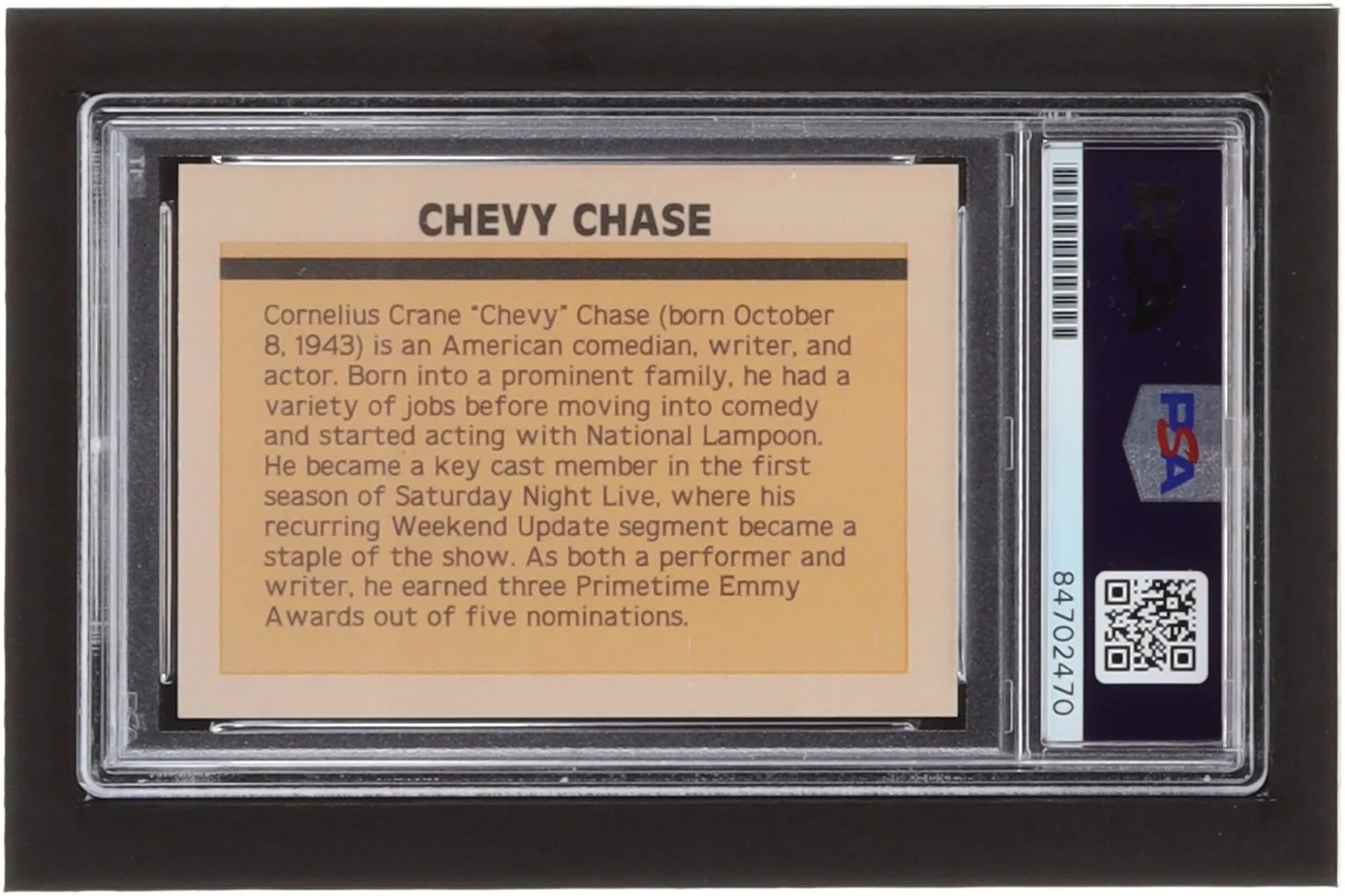 Chevy Chase — National Lampoon's Vacation Chevy Chase Signed Trading Card PSA/DNA Gem MT 10, image 2