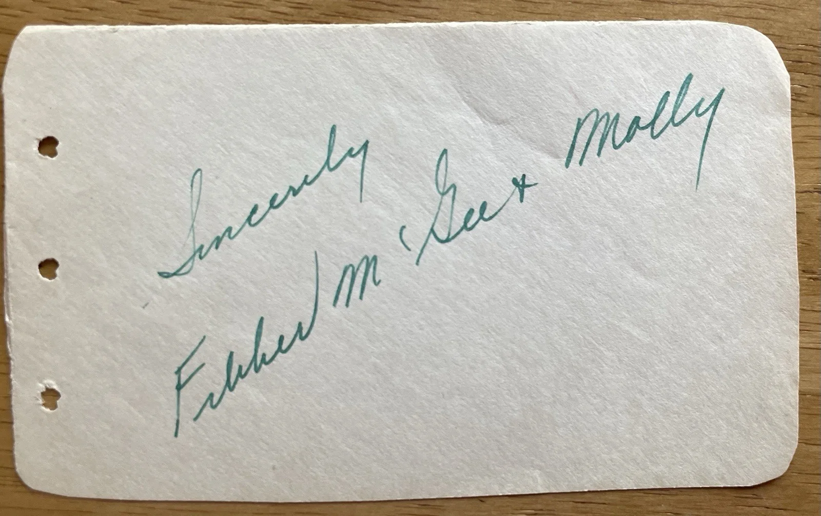 Comedy Stars Fibber McGee & Molly — Radio Comedy Stars Fibber McGee & Molly Autograph Album Page