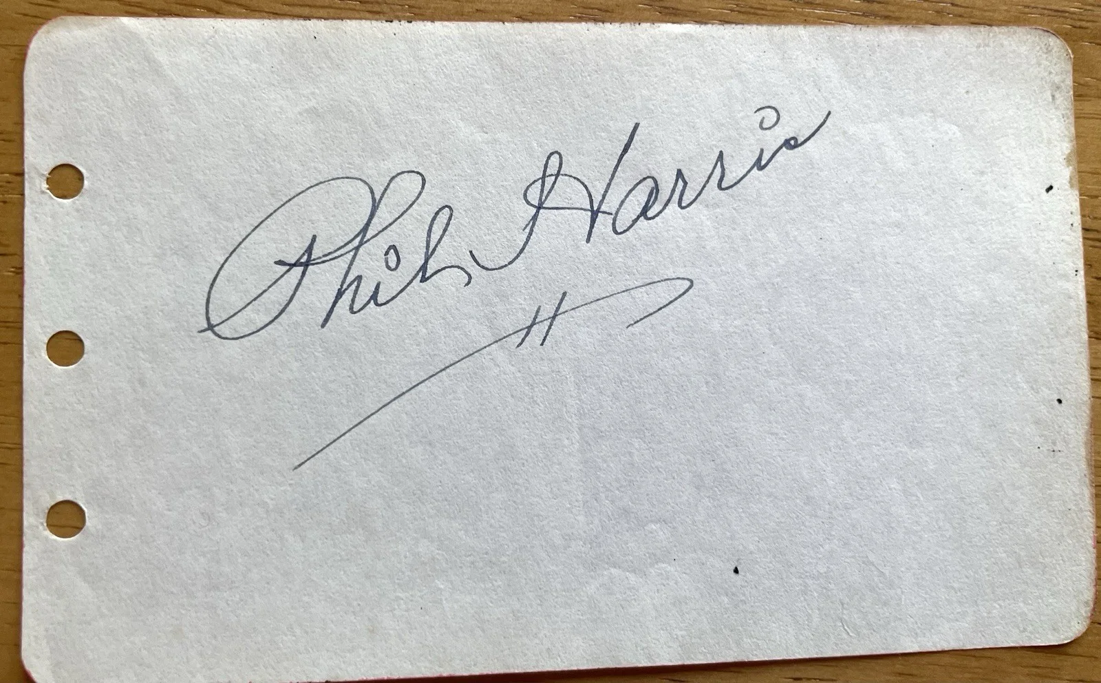 Phil Harris — Actor and Comedian Phil Harris Autograph Album Page "Baloo - Jungle Book""