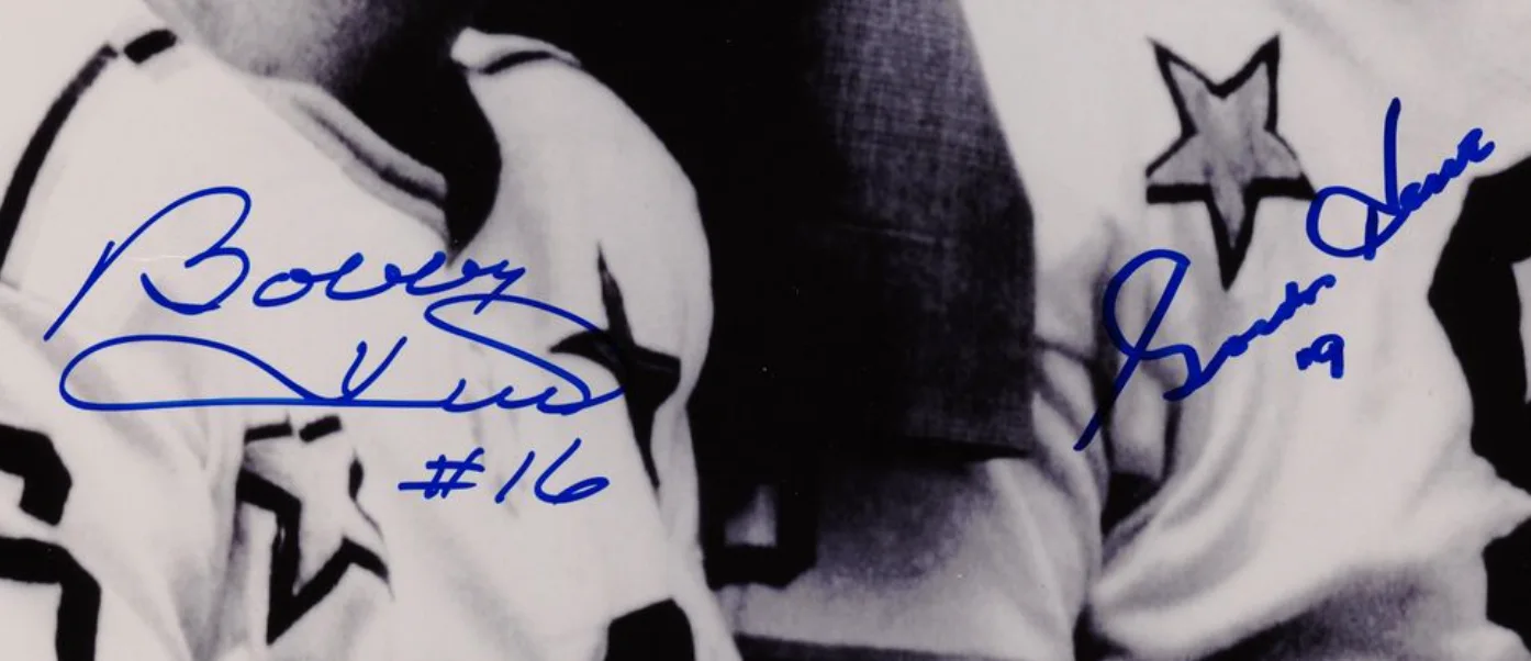 Louis Hayward — Gordie Howe & Bobby Hull HOF Autographed Signed 16x20 Photo AMCo COA 21983, изображение 2