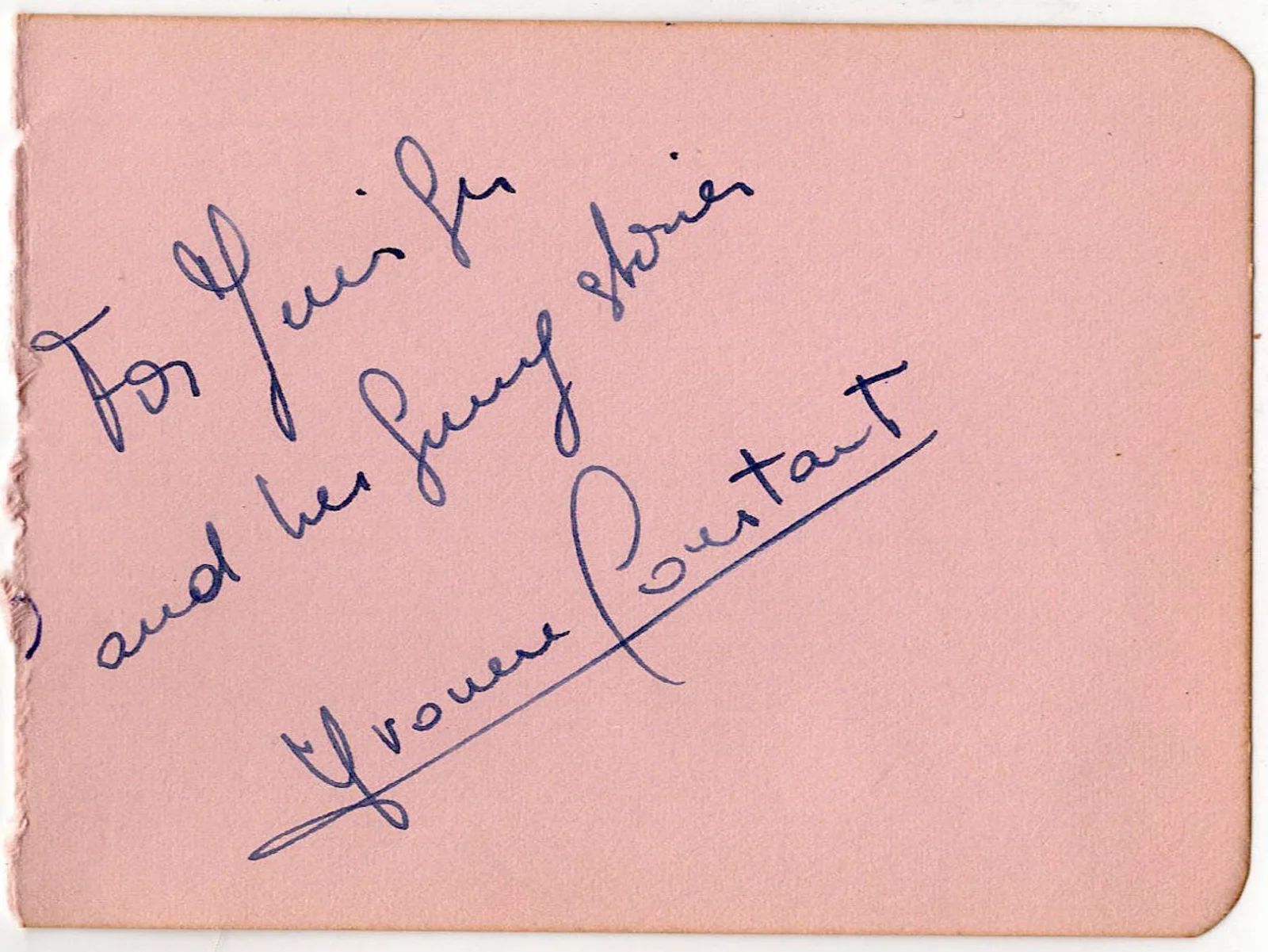 Ellen Pollock & Yvonne Constant Autographed Signed Album Page AMCo COA 1313, image 2
