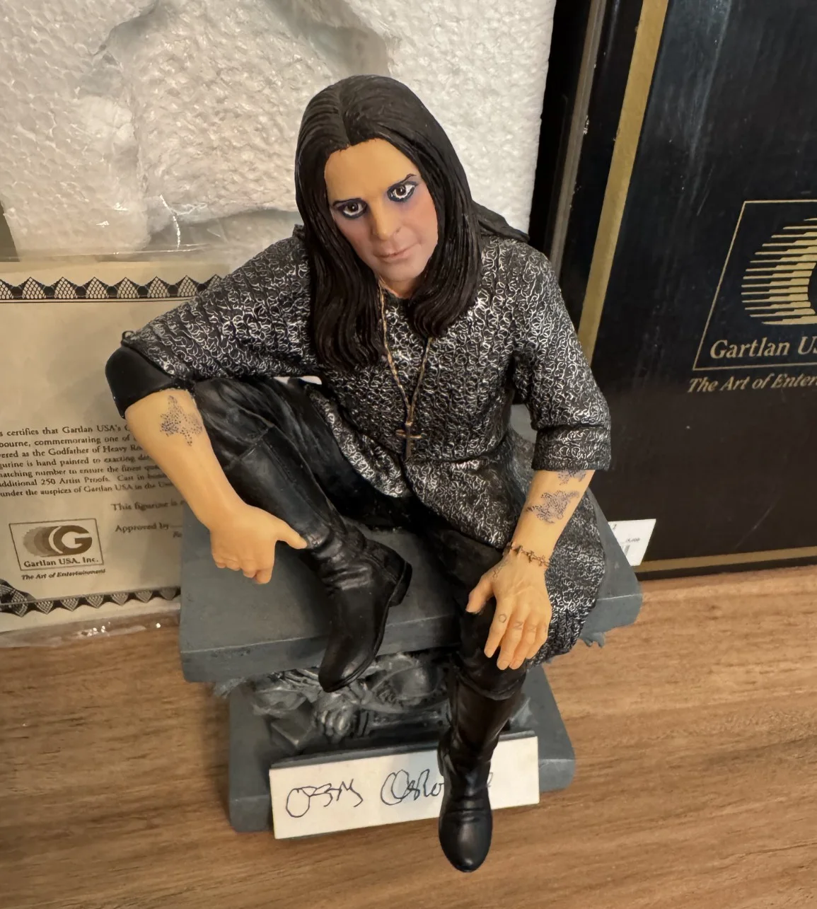 Ozzy Osbourne — Ozzy Osbourne 1999 Gartlan Porcelain 7"Figurine 389/5000 Personally Autographed