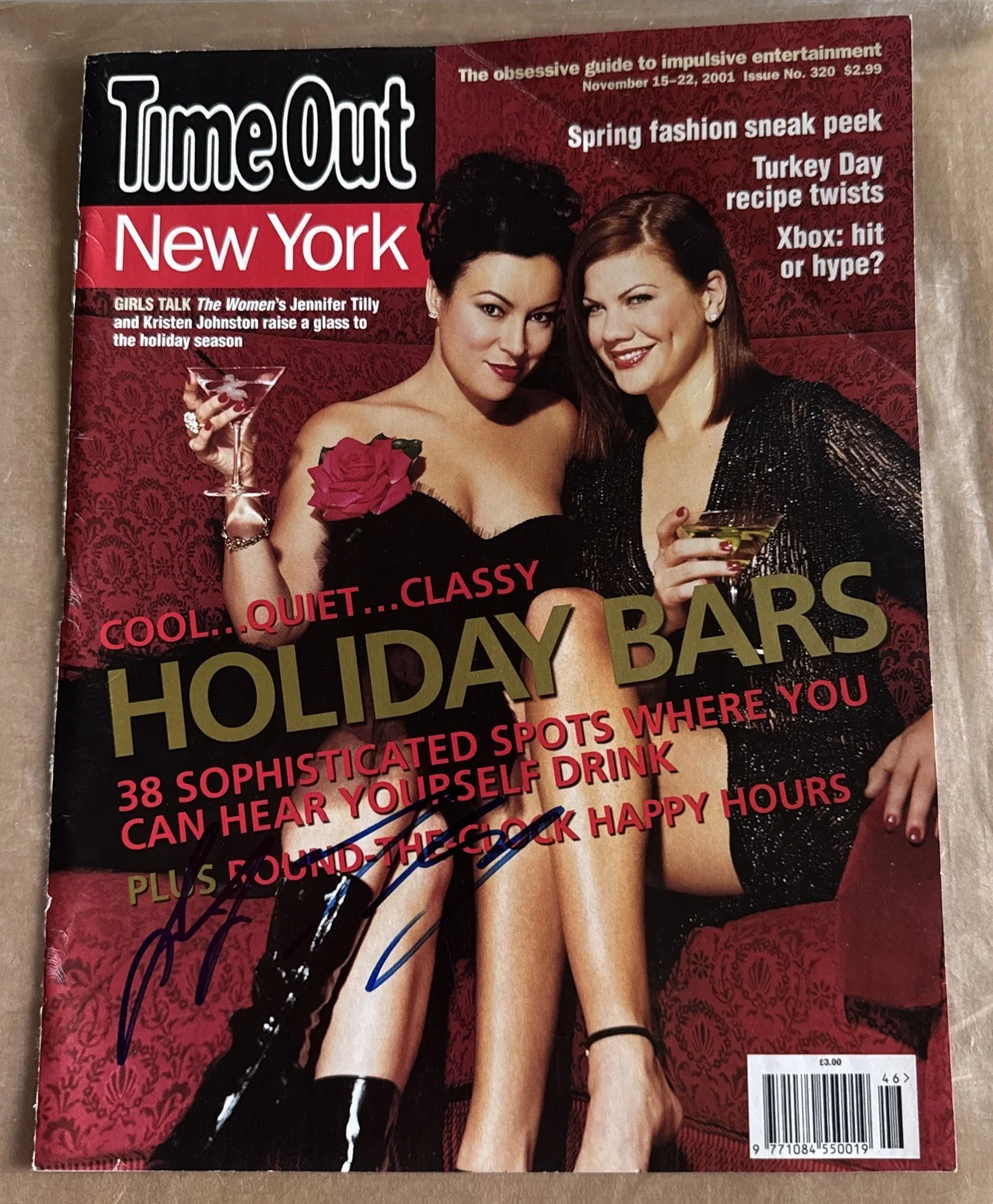 Jennifer Tilly — Jennifer Tilly SIGNED Autographed TIME OUT NEW YORK Magazine Cover