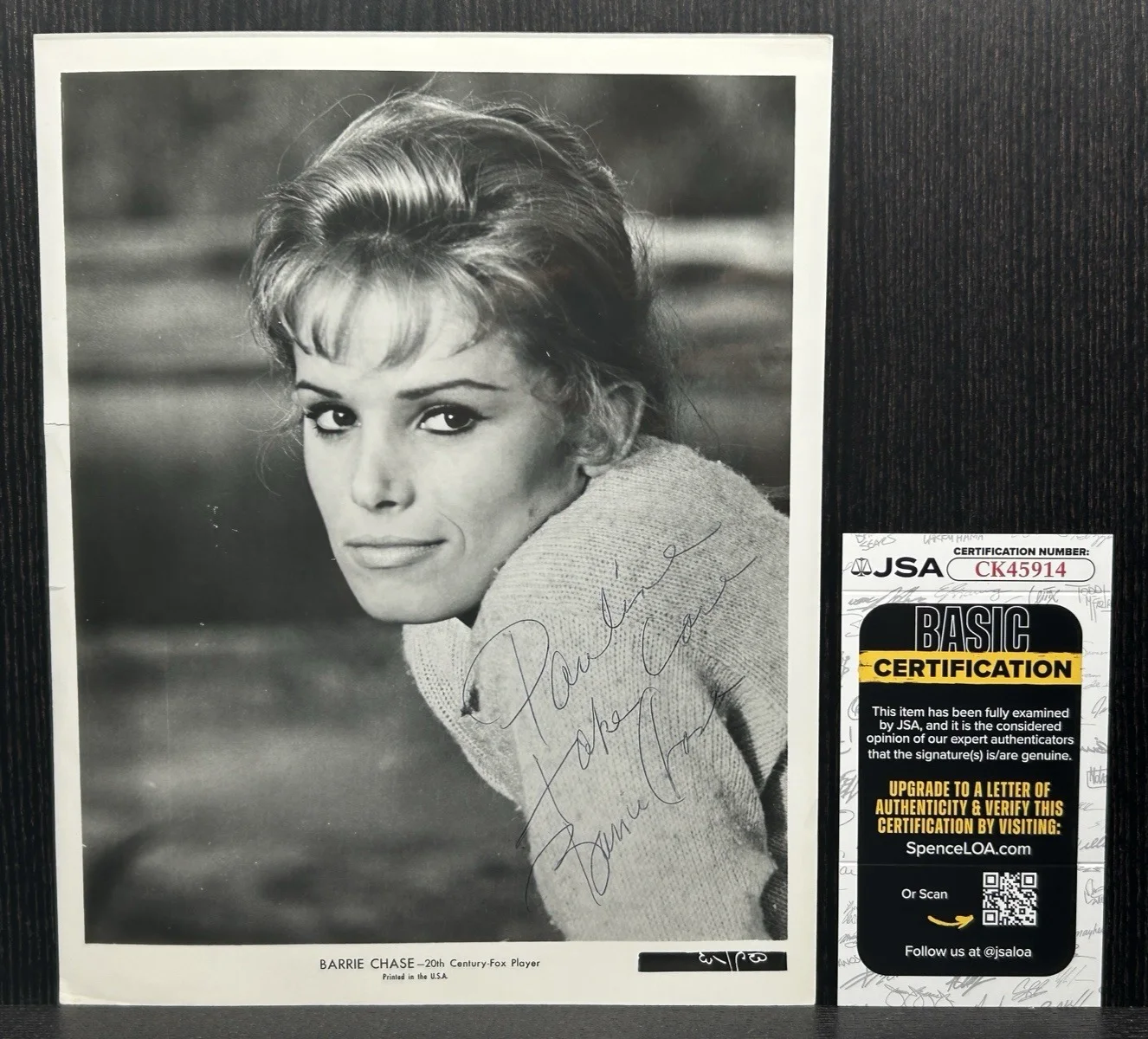 Barrie Chase — BARRIE CHASE 8x10 SIGNED PHOTO Original Authentic Autograph JSA COA Cape Fear, изображение 2