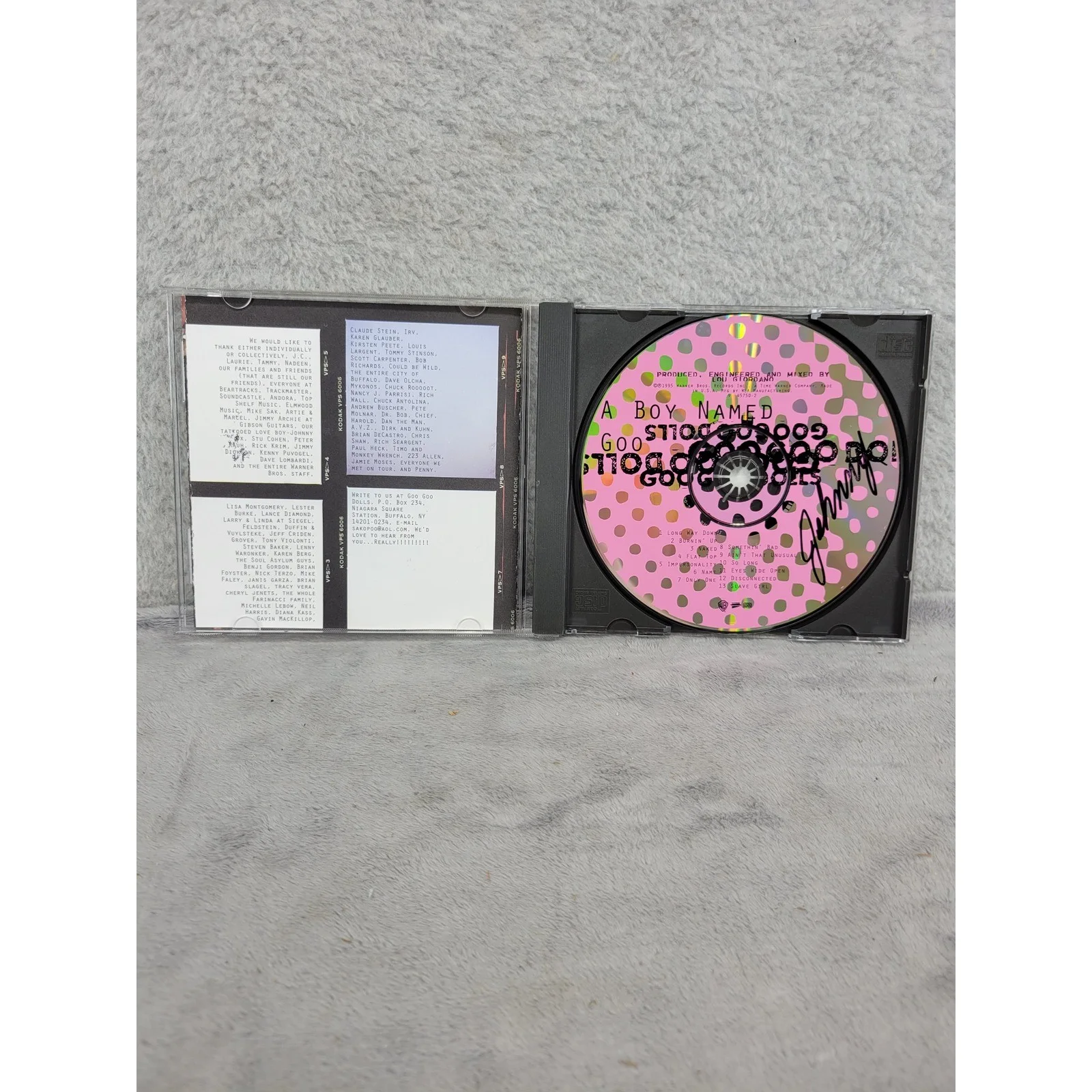 Goo Goo Dolls A Boy Named Goo CD Signed Johnny Rzeznik 1995 Warner 9 45750-2, изображение 4