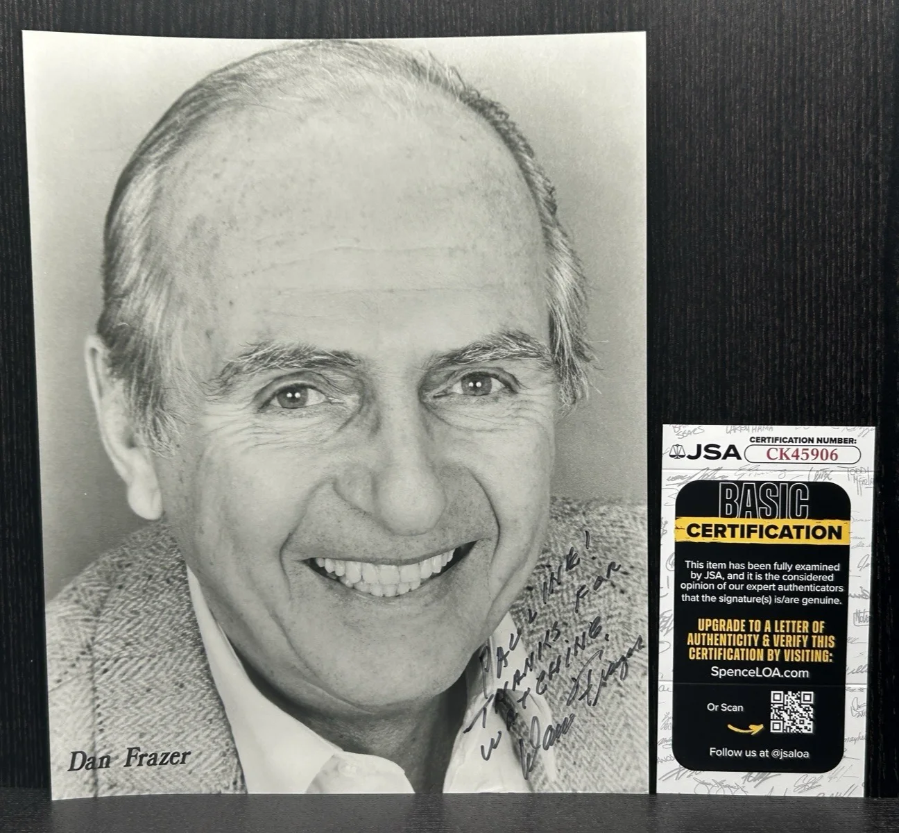 Dan Frazer — DAN FRAZER SIGNED 8x10 PHOTO Original Autograph JSA COA Take the Money and Run, изображение 2