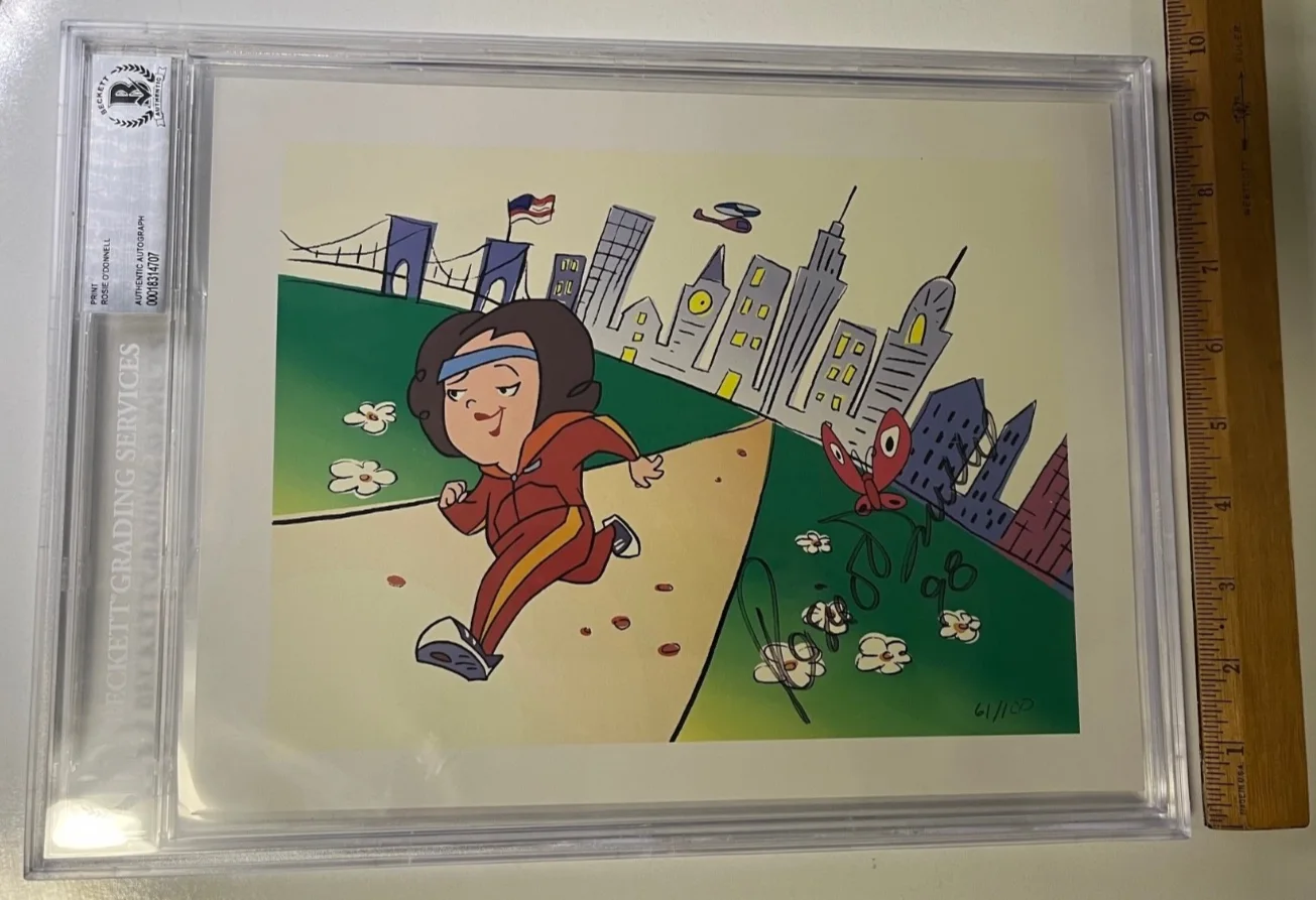 Rosie O'Donnell — Autographed Rosie O'Donnell Show Cartoon Print 61/100 Beckett Signed Auto 1998, изображение 4