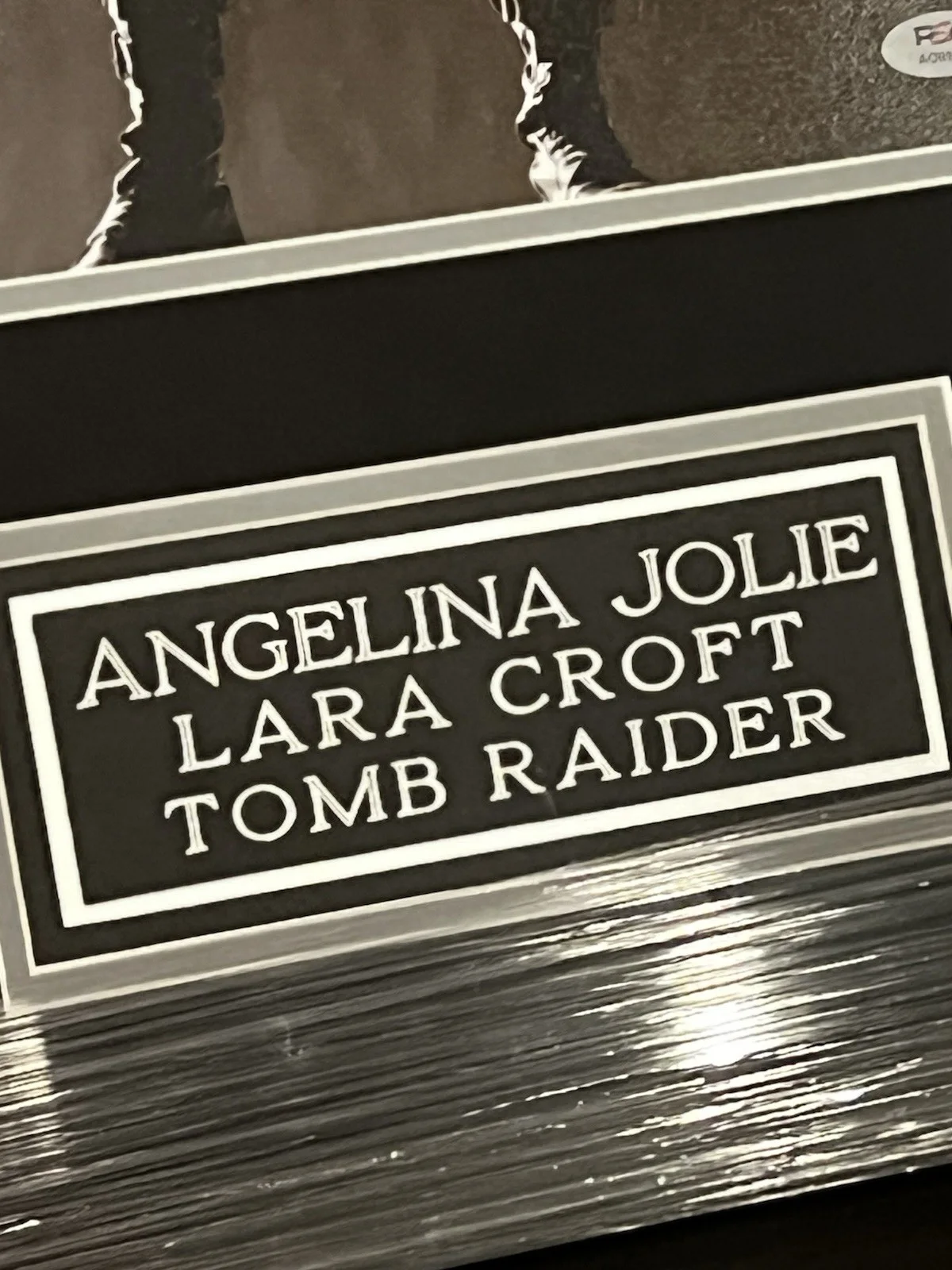 Angelina Jolie — Angelina Jolie Signed Autograph Tomb Raider 11X14 Picture Custom Frame PSA/DNA, image 2
