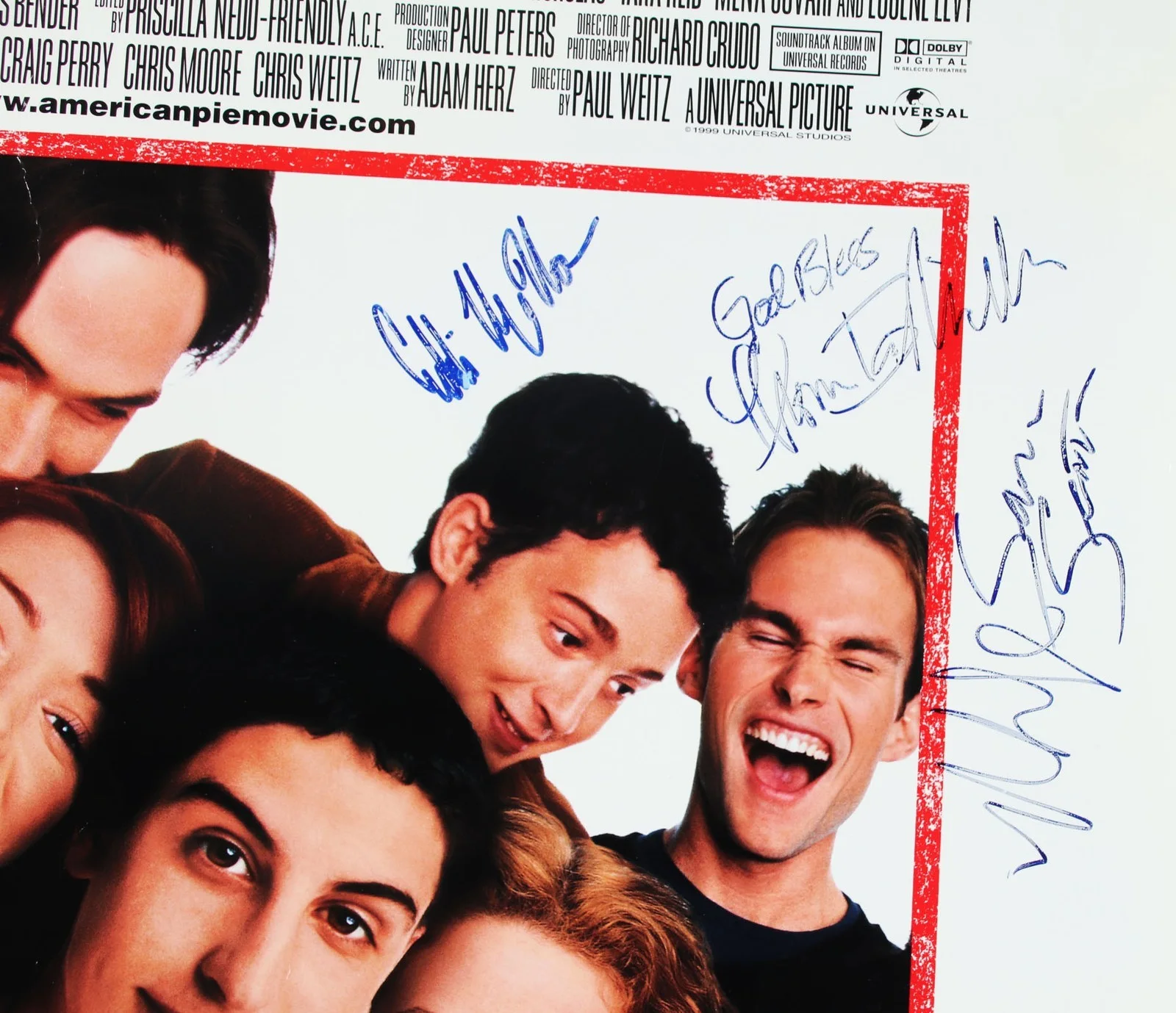 American Pie Movie Cast Signed Poster, COA JSA Authentication, image 2