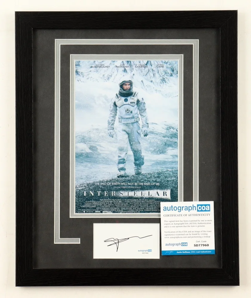 Matthew McConaughey — MATTHEW MCCONAUGHEY SIGNED AUTOGRAPH 11x14 FRAMED DISPLAY ACOA INTERSTELLAR PIC, image 3