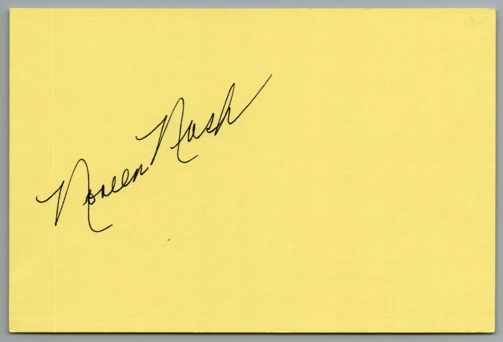 Noreen Nash — Noreen Nash Signed 4x6 Index Card The Southerner Autographed