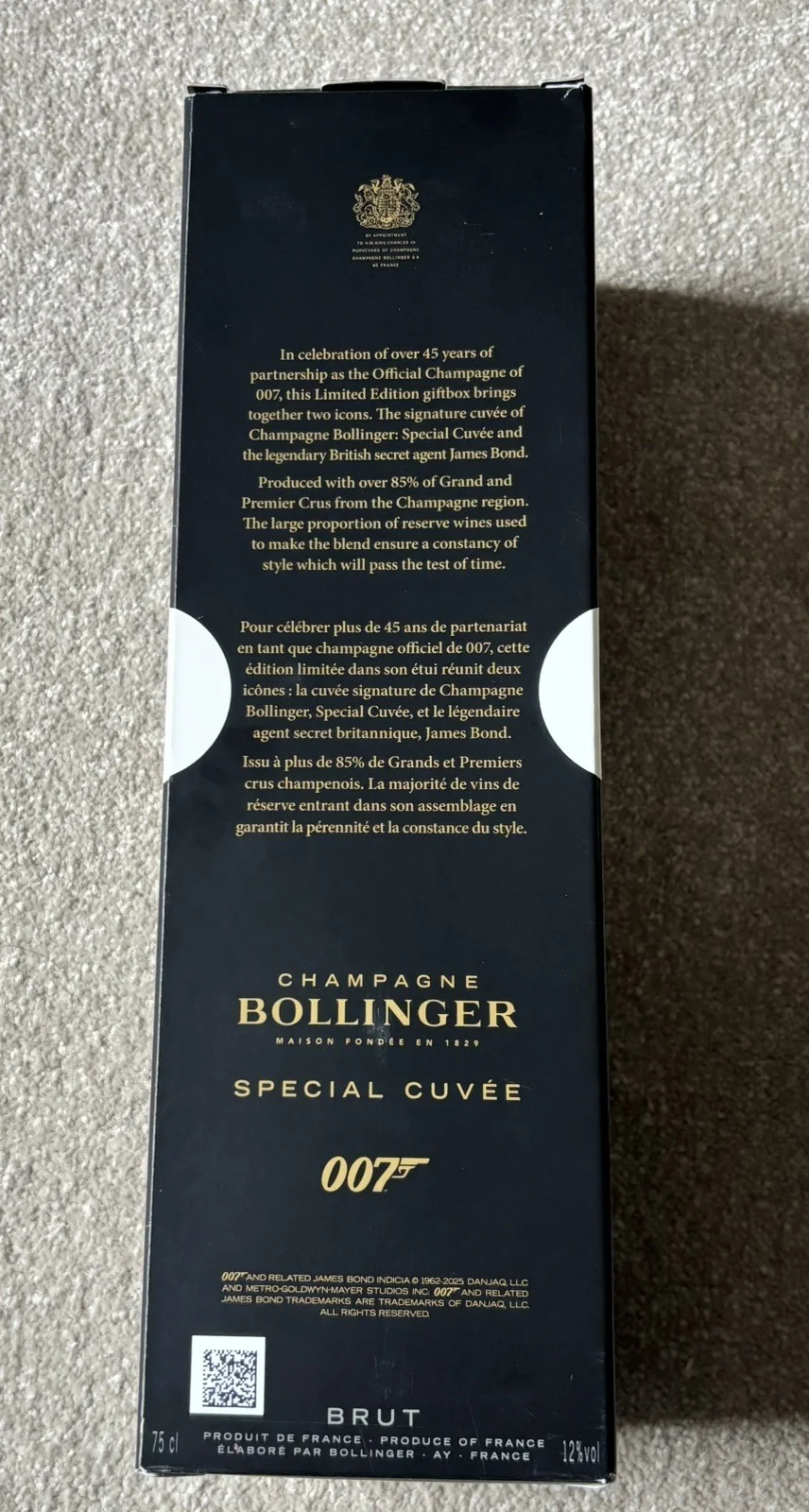 Bollinger Champagne BOX ONLY James Bond 007 Limited Edition, image 5