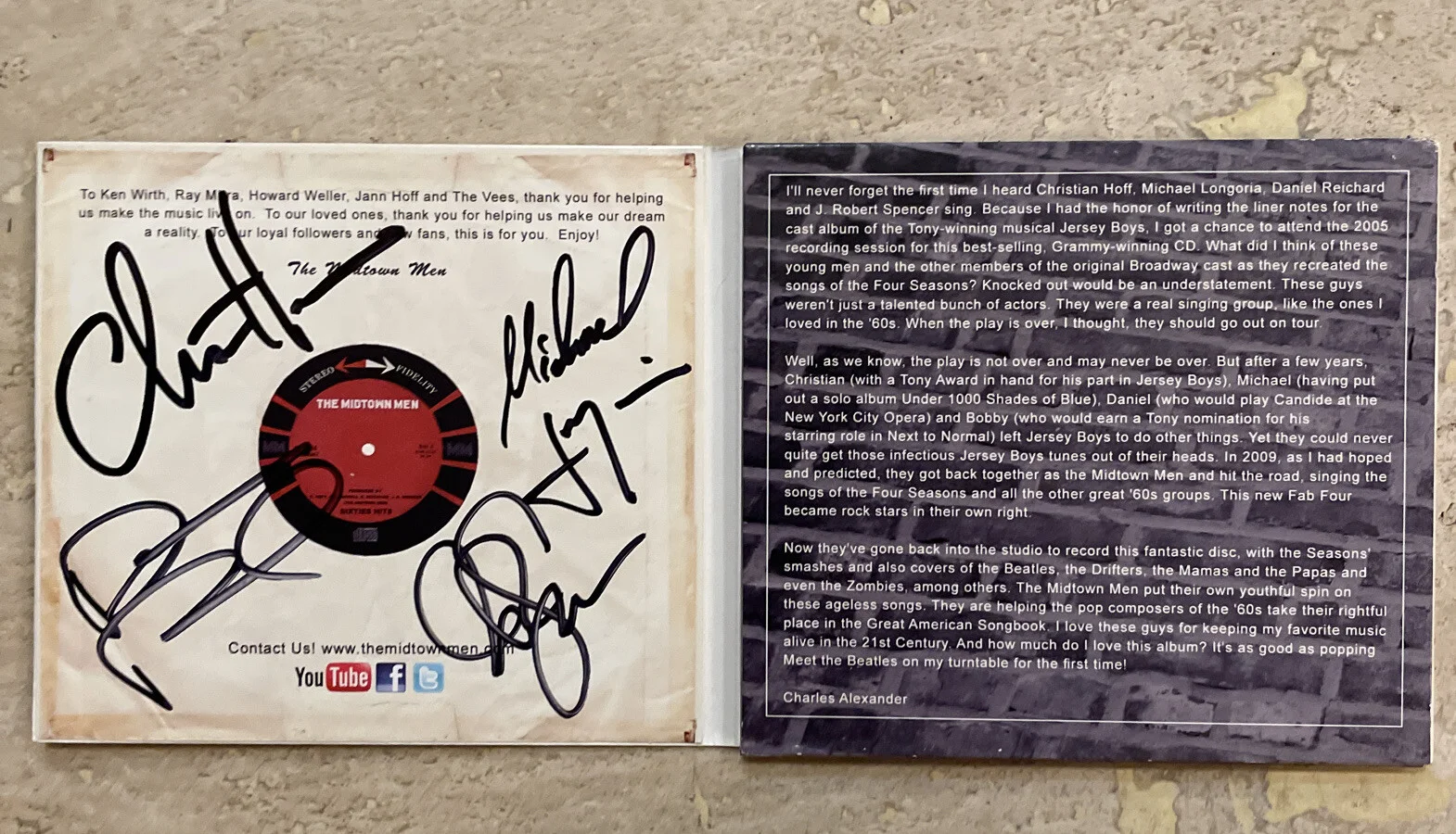 The Midtown Men 2011 Sixties Hits CD SIGNED by 4 stars from Jersey Boys broadway, изображение 2