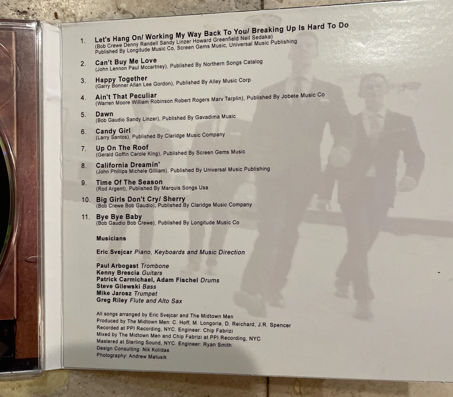The Midtown Men 2011 Sixties Hits CD SIGNED by 4 stars from Jersey Boys broadway, изображение 5