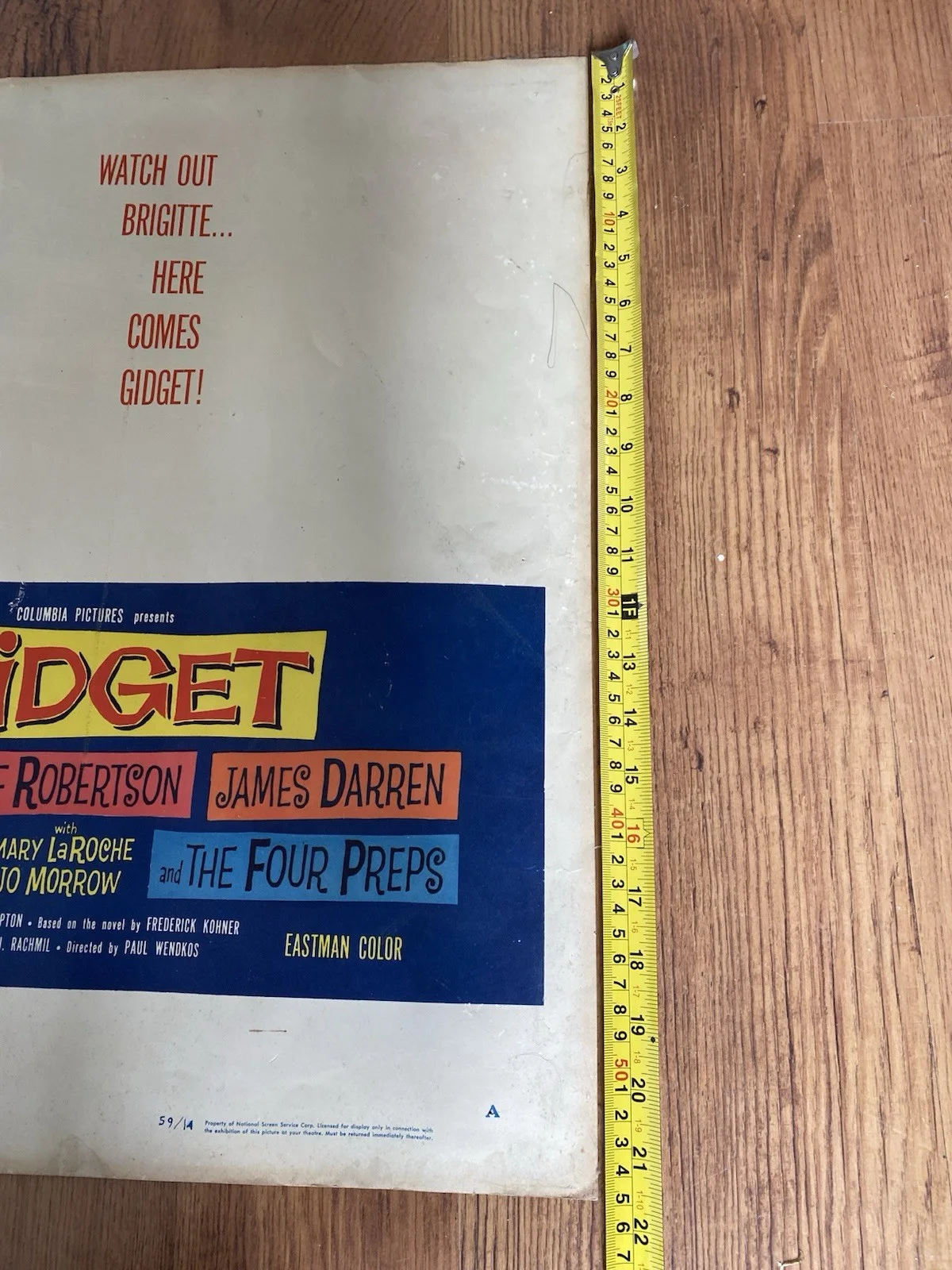 SANDRA DEE Gidget (1959) - Original POSTER Probably Lobby Poster 28” X 22”, image 5