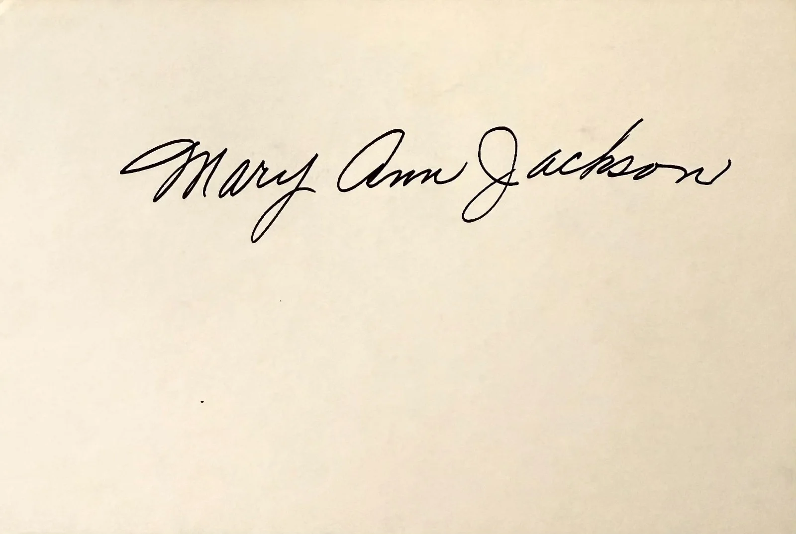 Mary Ann Jackson — MARY ANN JACKSON Autographed Signed 4"x 6" INDEX CARD HAL ROACH OUR GANG SHORTS, image 3
