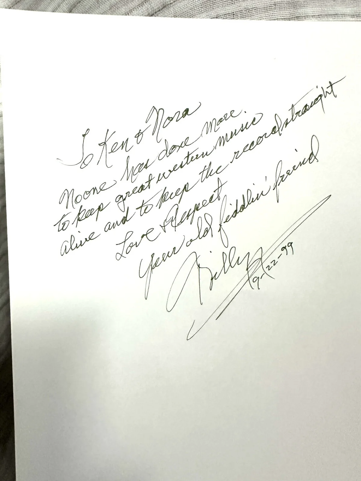 Chronicles Of An Old Fiddler The Song Writhing Years Signed Autographed Book, изображение 2