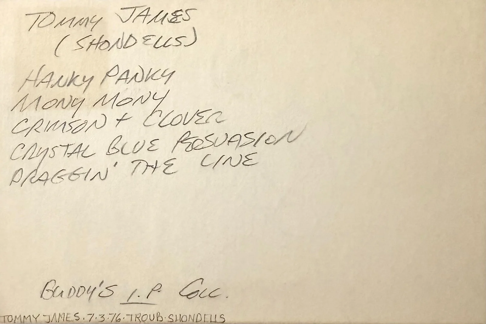 TOMMY JAMES Autographed Signed 4x6 INDEX CARD The Shondells Crimson and Clover, изображение 2