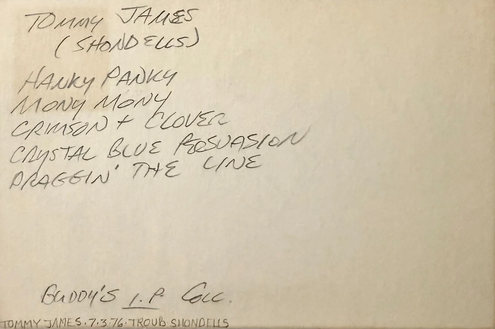 TOMMY JAMES Autographed Signed 4x6 INDEX CARD The Shondells Crimson and Clover, изображение 4