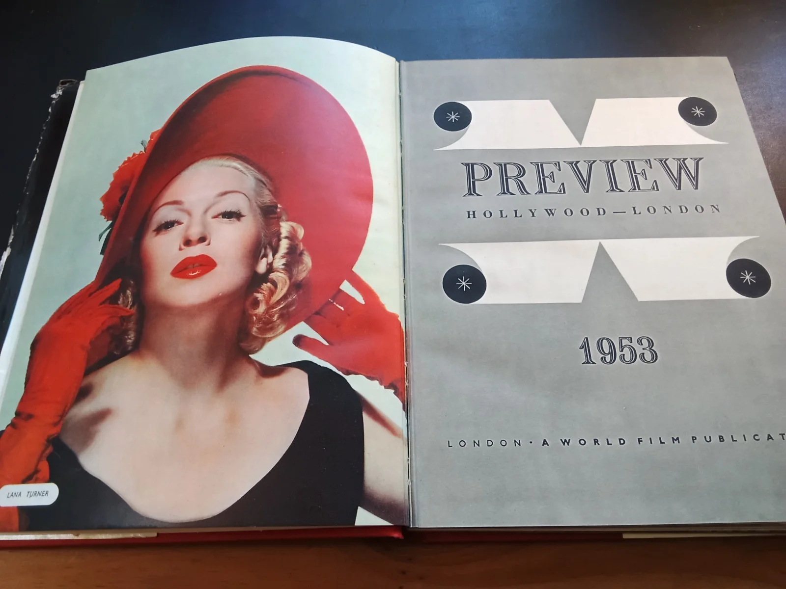 1953 Preview Hollywood Film Annual Vintage Cinema Book Lana Turner Retro Movie, изображение 4
