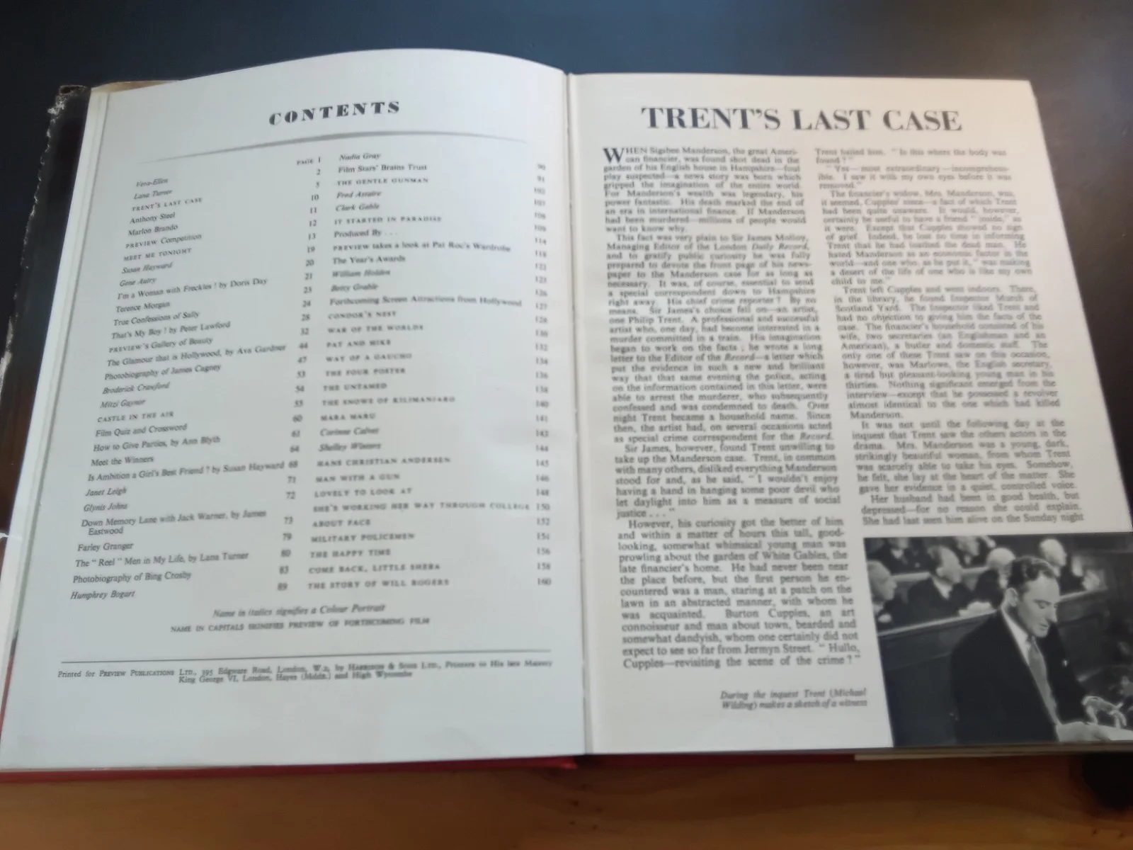 1953 Preview Hollywood Film Annual Vintage Cinema Book Lana Turner Retro Movie, изображение 5