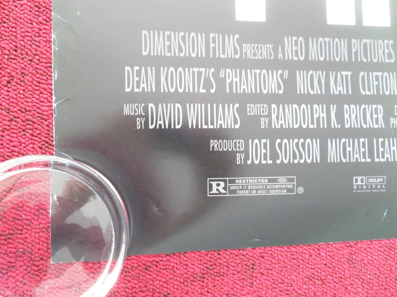 Phantoms US One Sheet Rolled Poster Peter O'Toole Ben Affleck L. Schreiber 1998, изображение 4