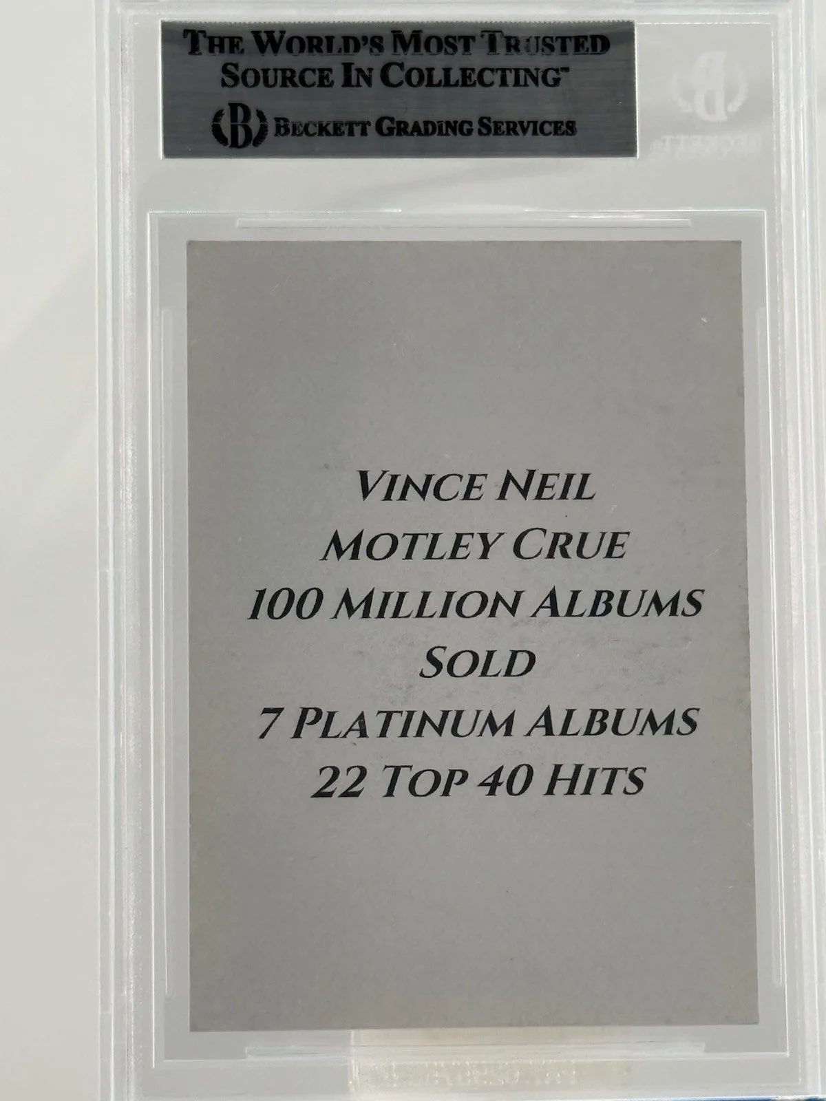 Vince Neil Motley Crew Signed/Autographed Promo Card BAS/Beckett, image 2