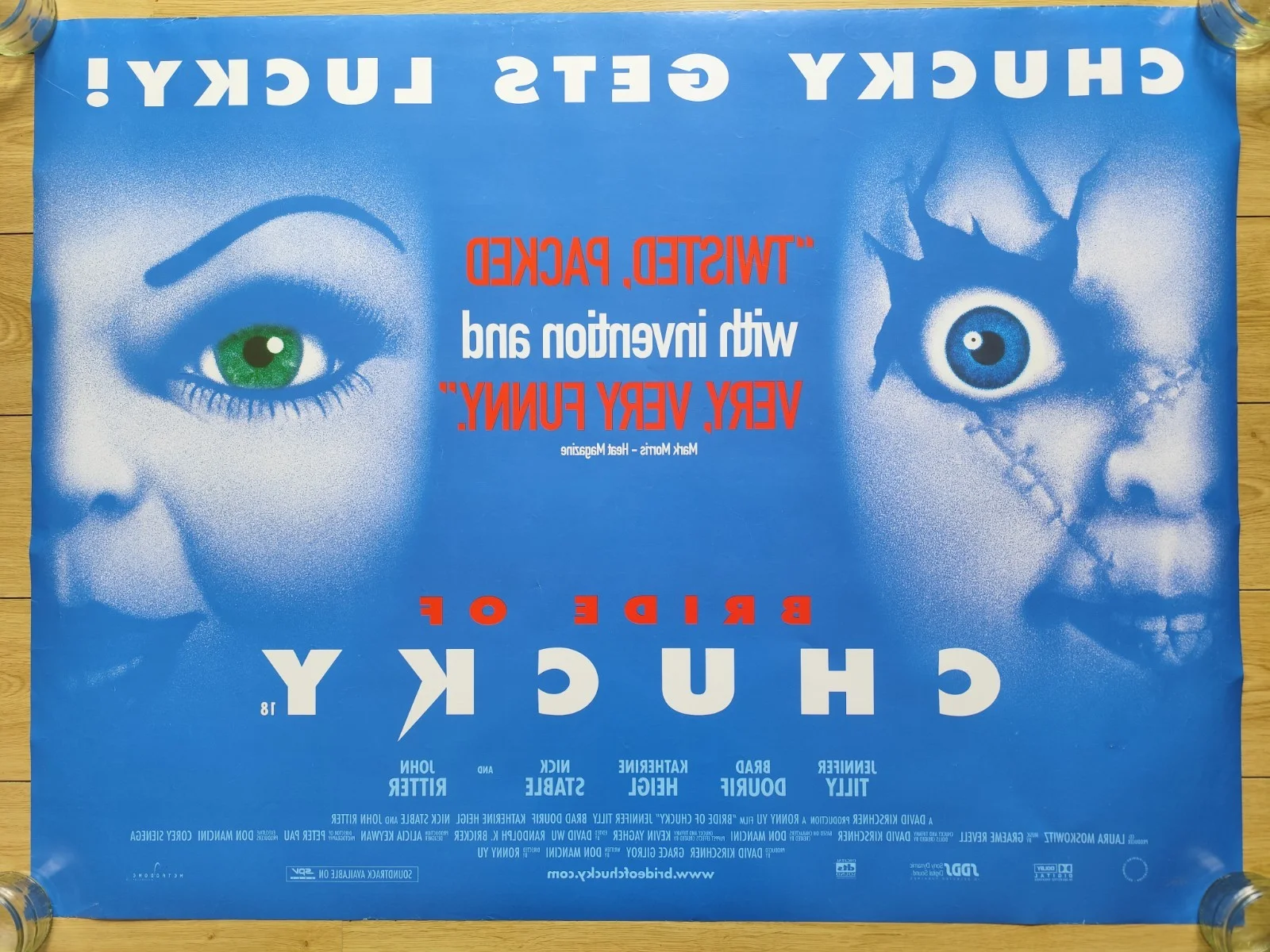 🎯 Bride of Chucky (1998) Original UK Quad – Double Sided – Rolled Horror, изображение 2