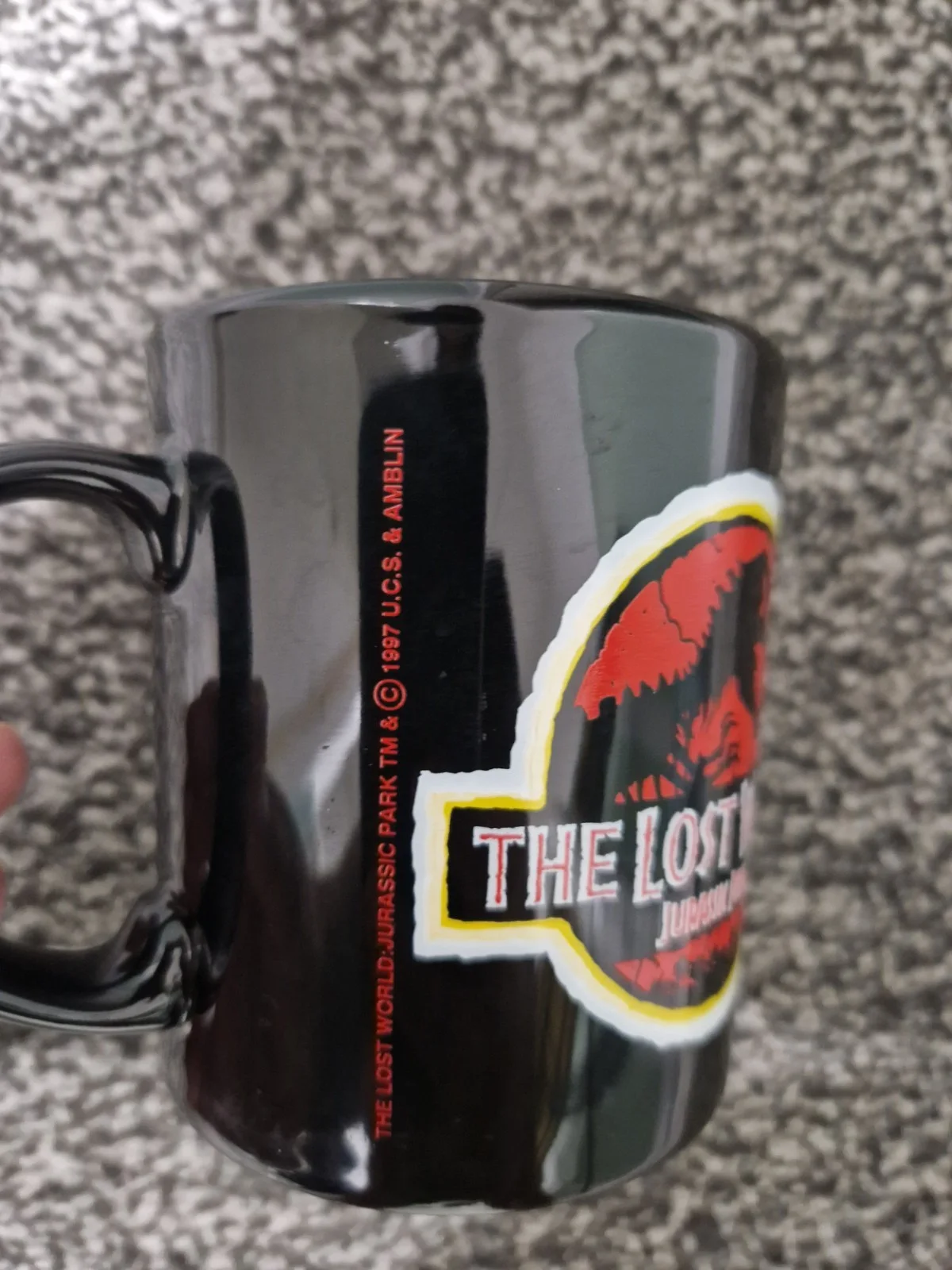 Rare Vintage Jurassic Park : The Lost World Black Mug 1997, image 2