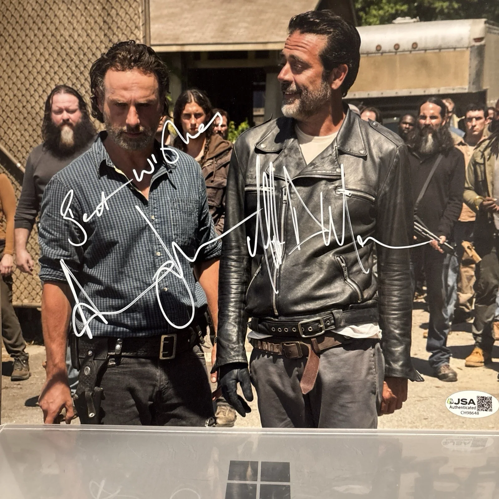 Andrew Lincoln, Jeffery Dean Morgan — Andrew Lincoln Jeffery Dean Morgan SIGNED 8x10 Photo The Walking Dead JSA Auth