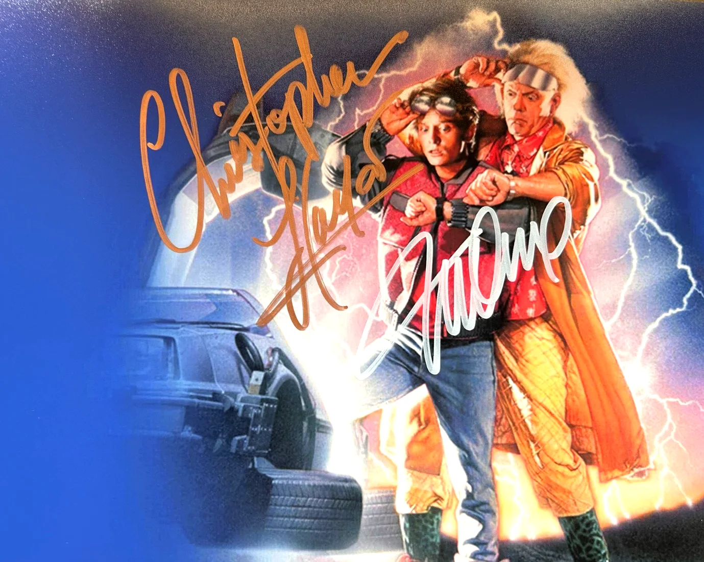 Michael J. Fox, Christopher Lloyd — BACK TO THE FUTURE Signed (Doc & Marty) Original 8x10" Authentic Autograph w/COA, image 3